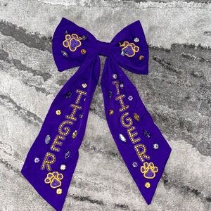 Purple Cheer Bow with Embellishments